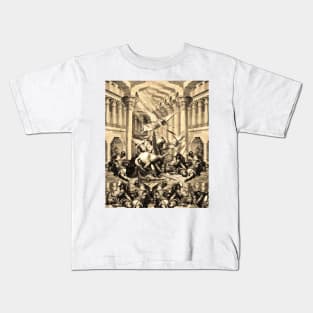 Warrior angels with swords attack soldiers of Rome in the temple Kids T-Shirt